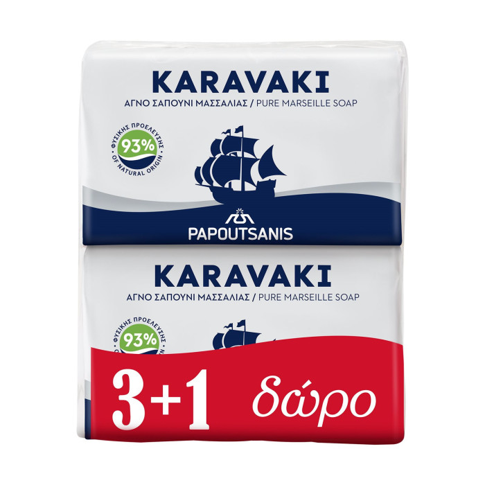 Παπουτσάνης καραβάκι λευκό σαπούνι 4x125gr Παπουτσάνης - 1