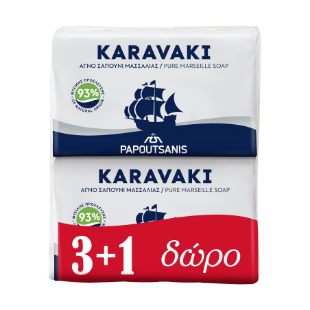 Παπουτσάνης καραβάκι λευκό σαπούνι 4x125gr Παπουτσάνης - 1