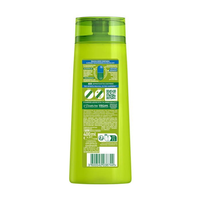 Garnier fructis σαμπουάν για κανονικά μαλλιά 2σε1 400ml