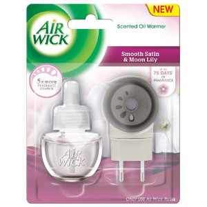 Air Wick συσκευή essential oils με ανταλλακτικό smooth satin & moon lily 19ml