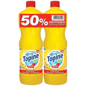 Topine gel χλωρίνη με λεμόνι 2x750ml