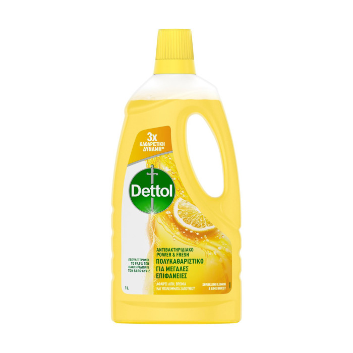 Dettol υγρό καθαριστικό γενικής χρήσης power & fresh λεμόνι 1lt