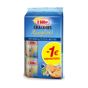 Elite crackers μεσογειακά φέτα & ρίγανη 3x105gr Elite - 1