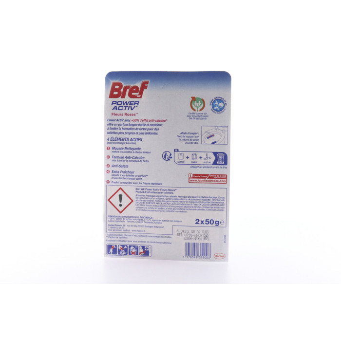 Bref power active μπλοκ τουαλέτας roses 2x50ml Bref - 4