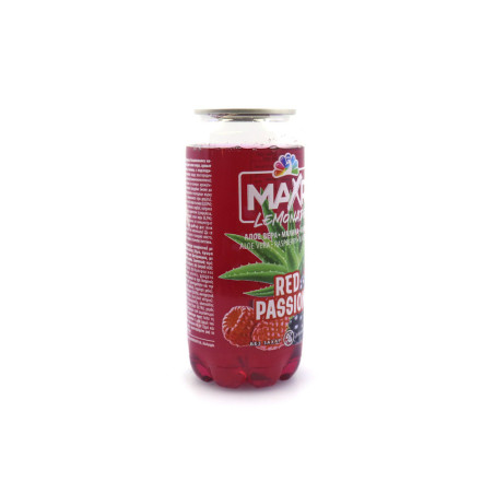 Maxr λεμονάδα red passion με αλόη, βατόμουρο & μαύρο μούρο 330ml