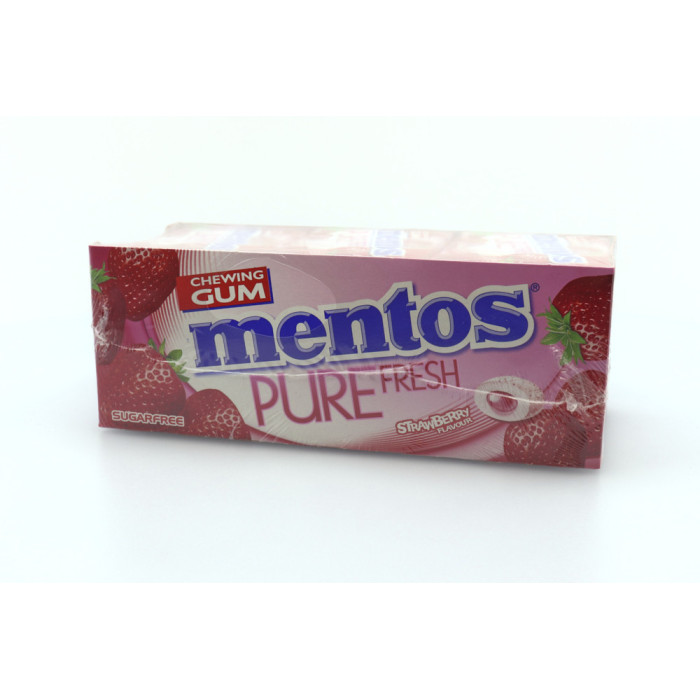 Mentos pure fresh slim box τσίχλες με φράουλα 12x30gr