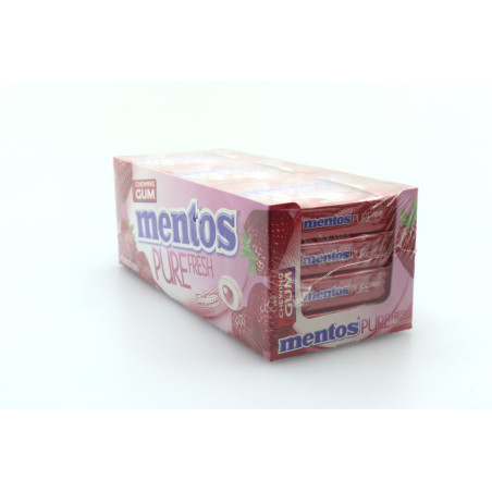 Mentos pure fresh slim box τσίχλες με φράουλα 12x30gr