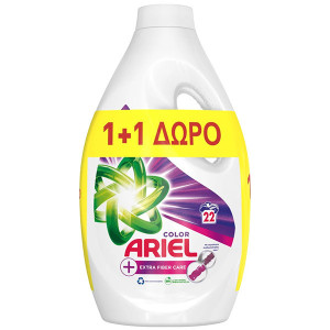 Ariel υγρο 22μεζ,  1,21lt extra fiber care 1+1δωρο  - 1