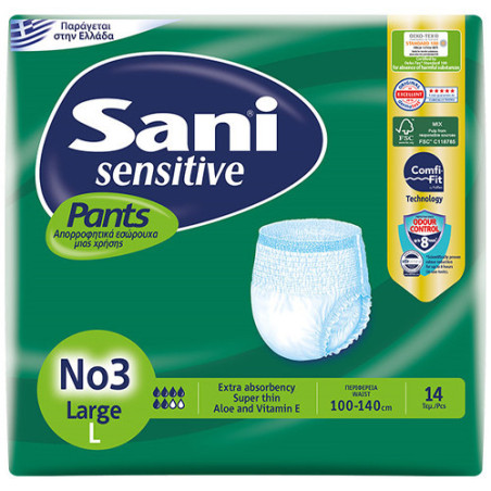 Sani sensitive pants βρακάκι ακράτειας No3 (L) 14τεμ