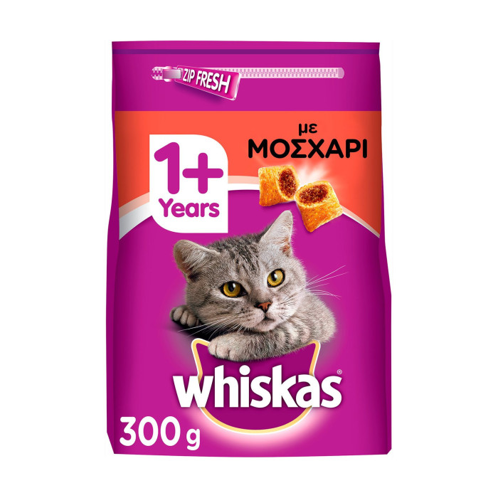 Whiskas γατοτροφή κροκέτα με μοσχάρι 300gr