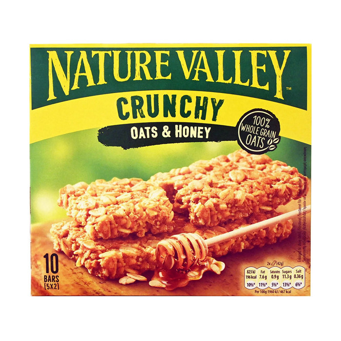 Nature valley τραγανες μπαρες βρωμης με μελι 5x42gr