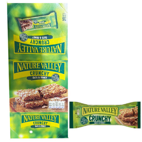 Nature valley τραγανες μπαρες μουσλι με μελι 18x42gr 756gr- 36bars  - 1