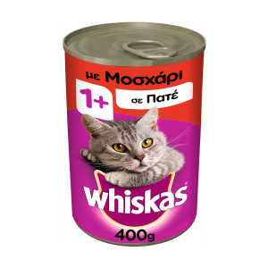 Whiskas γατοτροφή πατέ μοσχάρι 400gr