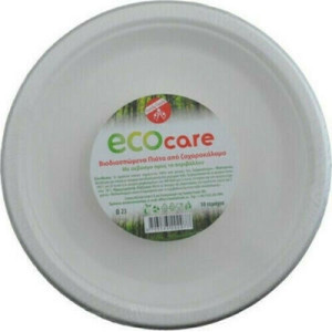 Ecocare βιοδιασπώμενα πιάτα 18cm 10τεμ Eco - 1