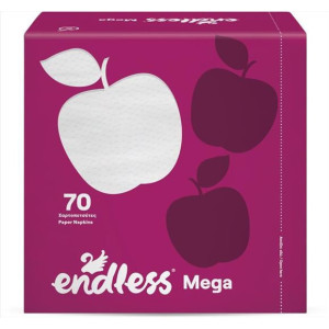 Endless χαρτοπετσέτες mega λευκή 33x33cm 70 φύλλα Endless - 1