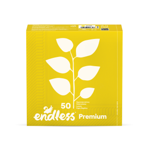 Endless χαρτοπετσέτες premium κίτρινη 33x33cm 50 φύλλα Endless - 1