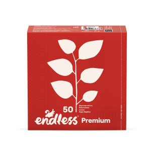 Endless χαρτοπετσέτες premium κόκκινη 33x33cm 50 φύλλα Endless - 1