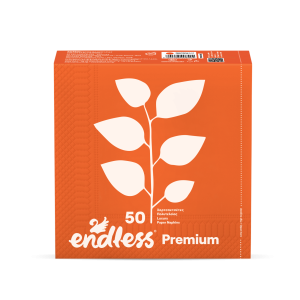 Endless χαρτοπετσέτες premium πορτοκαλί 33x33cm 50 φύλλα Endless - 1