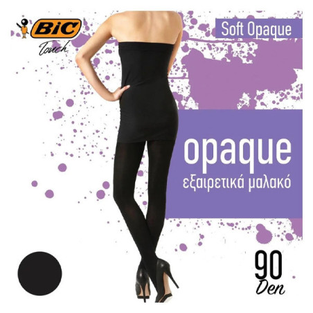 Bic καλσόν soft opaque μαύρο 90den large