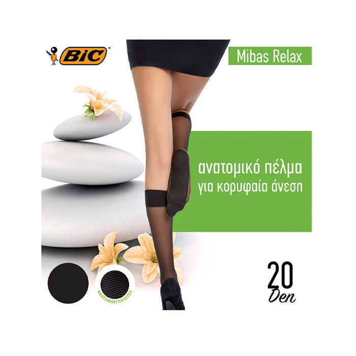 Bic καλτσάκι mibas relax μαύρο 20den one size