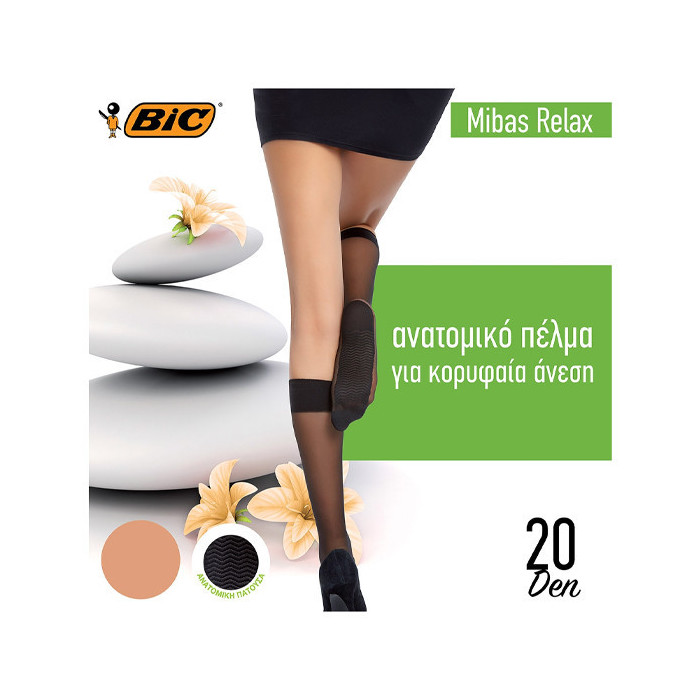 Bic καλτσάκι mibas relax 20den one size μελί