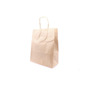 Τσάντα χάρτινη κραφτ καφέ με χερούλι 25x12x37cm 25τεμ  - 1