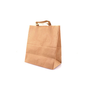 Τσάντα χάρτινη κραφτ καφέ με χερούλι 26x17x26cm 250τεμ  - 1