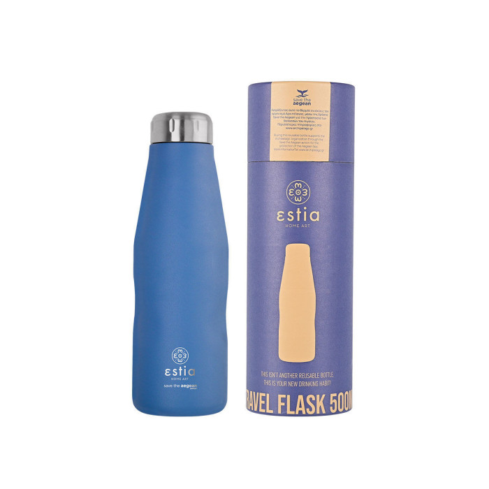 Estia travel flask μπουκάλι θερμός ανοξείδωτος BPA Free blue 500ml