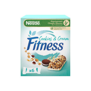 Nestle μπάρες δημητριακών fitness cookies & cream 6x23,5gr