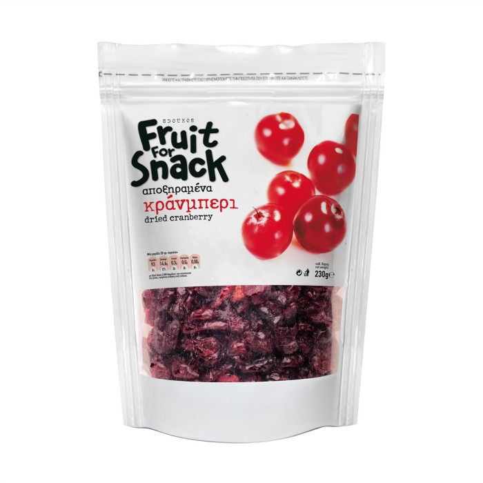 Sdoukos fruit for snack αποξηραμένα cranberry 230gr