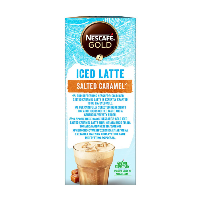 Nescafe gold iced latte στιγμιαίος καφές salted caramel 7x14,5gr