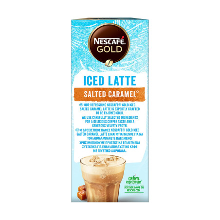 Nescafe gold iced latte στιγμιαίος καφές salted caramel 7x14,5gr