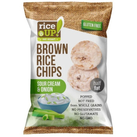 Riceup chips ολικής με ξινή κρέμα & κρεμμύδι 60gr