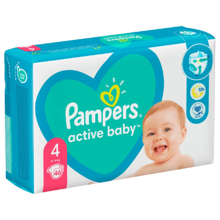 Pampers active baby no 4 46τεμ vp