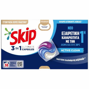 Skip καψουλες 38τεμ trio 802gr, active clean  - 1