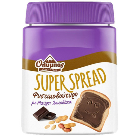 Ολυμπος superspread φυστικοβουτυρο 350gr, μαυρη σοκολατα