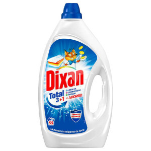 Dixan υγρό απορρυπαντικό πλυντηρίου ρούχων total blue 3+1 55μεζ 2,475lt