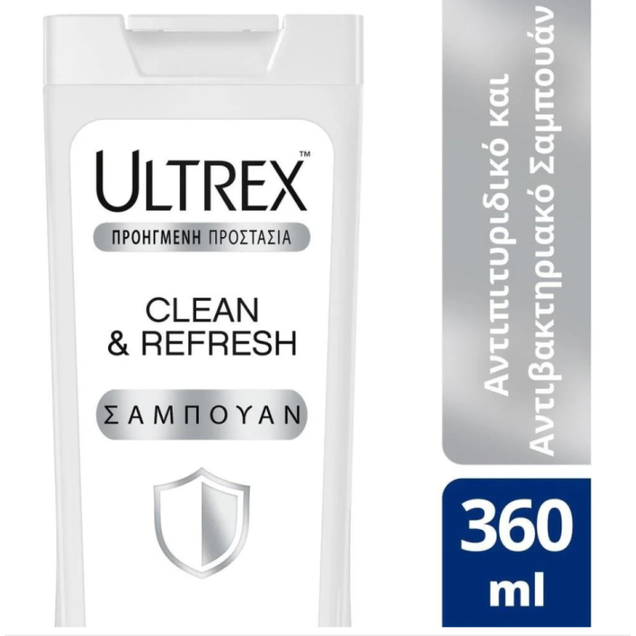 Ultrex σαμπουάν αντιπιτυριδικό clean & refresh 360ml