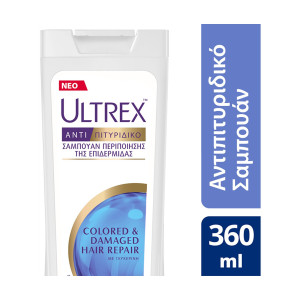 Ultrex σαμπουάν αντιπιτυριδικό για βαμμένα & ταλαιπωρημένα μαλλιά 360ml Ultrex - 1
