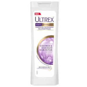 Ultrex σαμπουάν αντιπιτυριδικό για βαμμένα & ταλαιπωρημένα μαλλιά 360ml Ultrex - 1