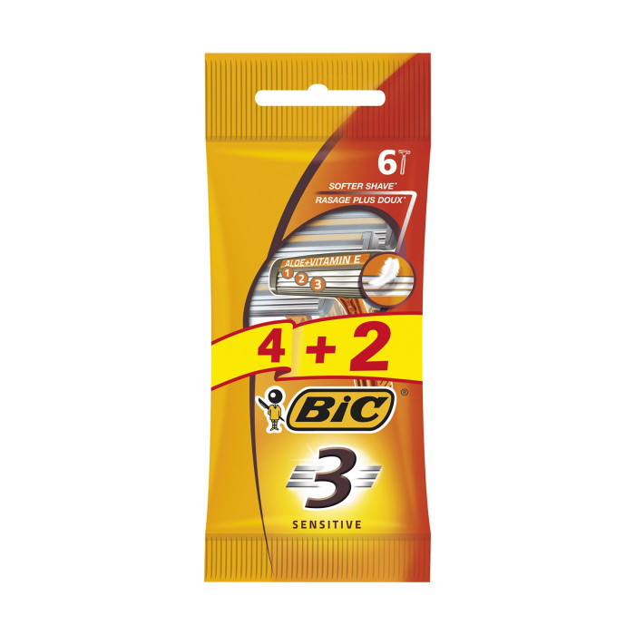 Bic ξυραφάκια με τριπλή λεπίδα sensitive 6τεμ Bic - 1