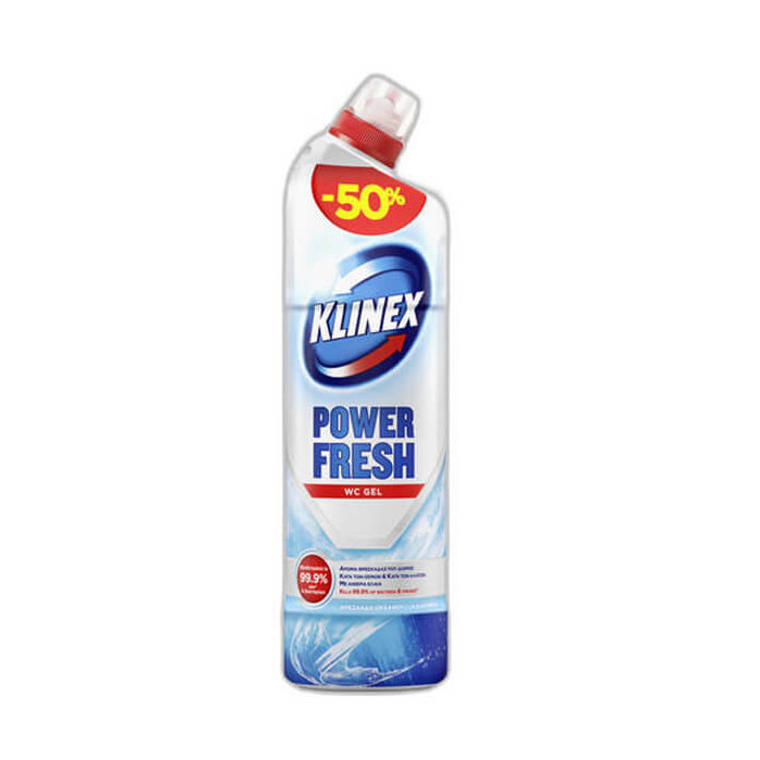 Klinex wc gel 750ml- φρεσκαδα ωκεανου  -50%  - 1