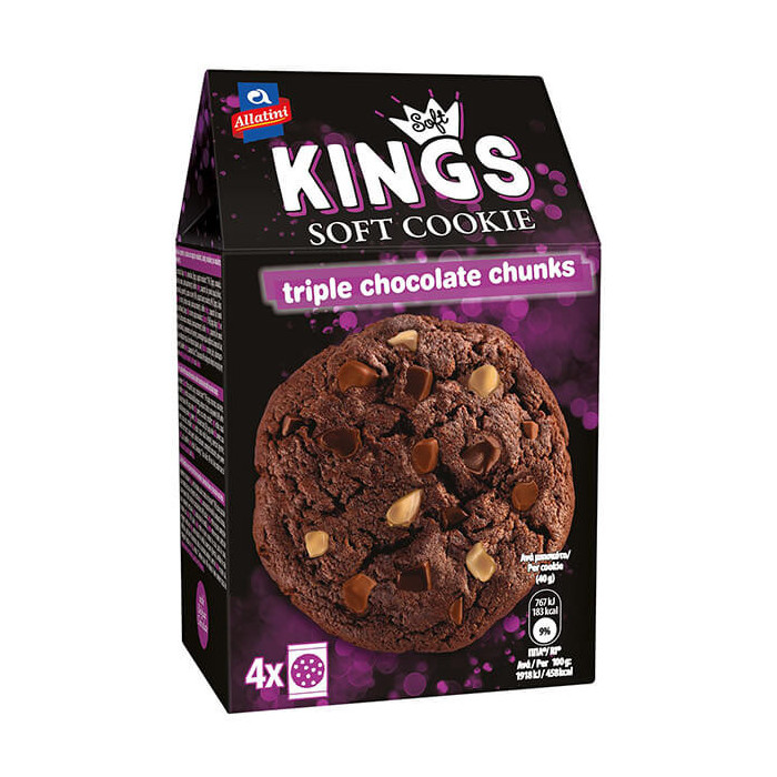 Αλλατινη soft kings cookie 160gr, τρεις σοκολατεσ  - 1