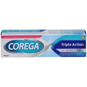 Corega στερεωτικη κρεμα οδοντοστοιχιας 40gr, triple action  - 1