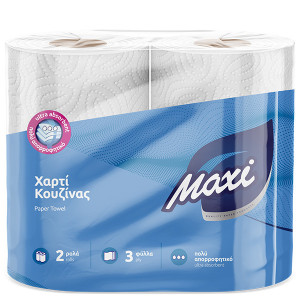 Maxi χαρτί κουζίνας 3φυλλο 350gr 2τεμ  - 1