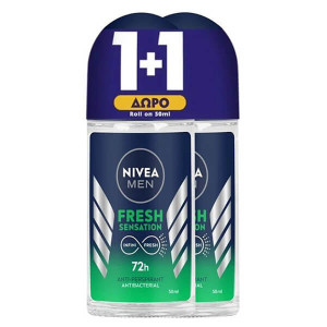 Nivea roll-on 50ml fresh sensation men 1+1δωρο