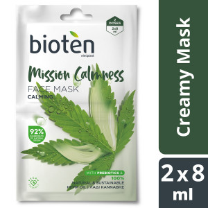 Bioten mission calmness μάσκα προσώπου με λάδι κάνναβης 2x8ml