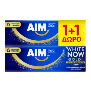 Aim οδοντόκρεμα white now gold 2x75ml Aim - 1