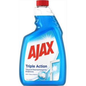 Ajax υγρό καθαριστικό τζαμιών ανταλλακτικό triple action 750ml Ajax - 1