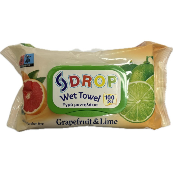 Drop μωρομάντηλα με καπάκι grapefruit & lime 100τεμ